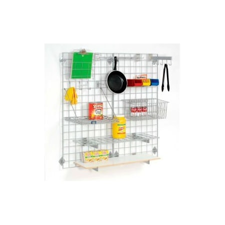 Wire Grid Panel With Wall Mount Hook - Gray Epoxy - 48W X 12D